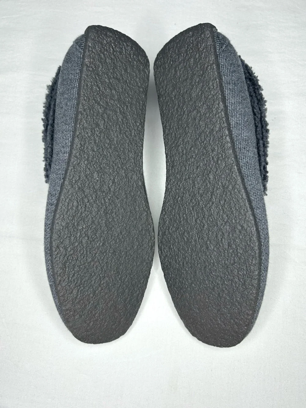 Rothys Shoes The Mens Slipper 8 Gray Knit Faux Shearling Merino Moccasin Loafers